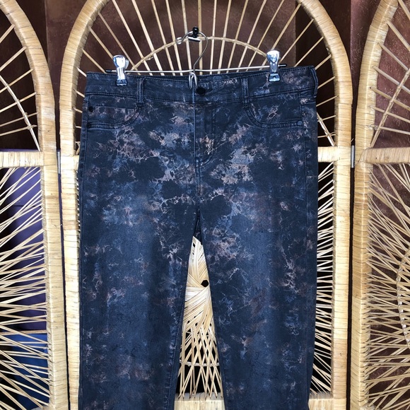 LIVERPOOL Black Metallic Tie Dye High Rise Skinny Jeans Size 29 - Picture 3 of 15